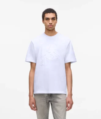 T-shirt à monogramme en relief