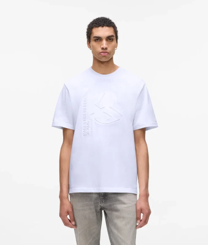 T-shirt à monogramme en relief T-shirt à monogramme en relief