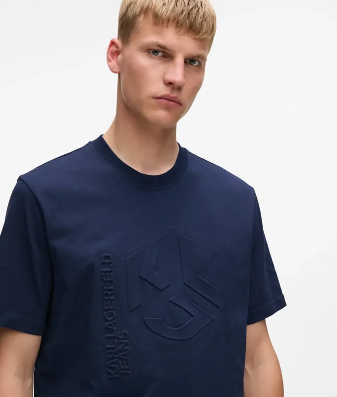 T-shirt à monogramme en relief T-shirt à monogramme en relief
