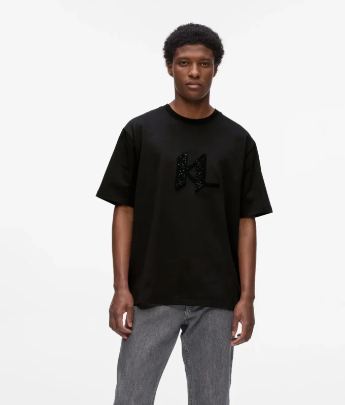T-shirt à monogramme en sequins T-shirt à monogramme en sequins