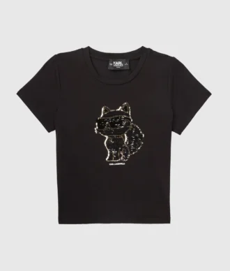 T-shirt à paillettes Ikon Choupette pour fille