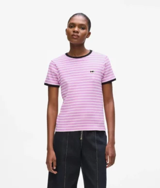 T-shirt rayé à côtes Ikon