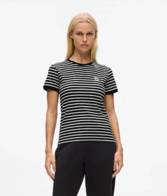 T-shirt rayé à côtes Ikon