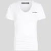 T-SHIRT SIGNATURE À COL EN V ET FRONCÉ T-SHIRT SIGNATURE À COL EN V ET FRONCÉ
