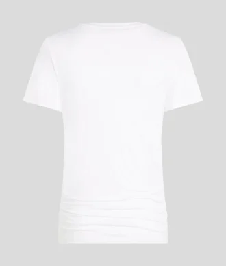 T-SHIRT SIGNATURE À COL EN V ET FRONCÉ