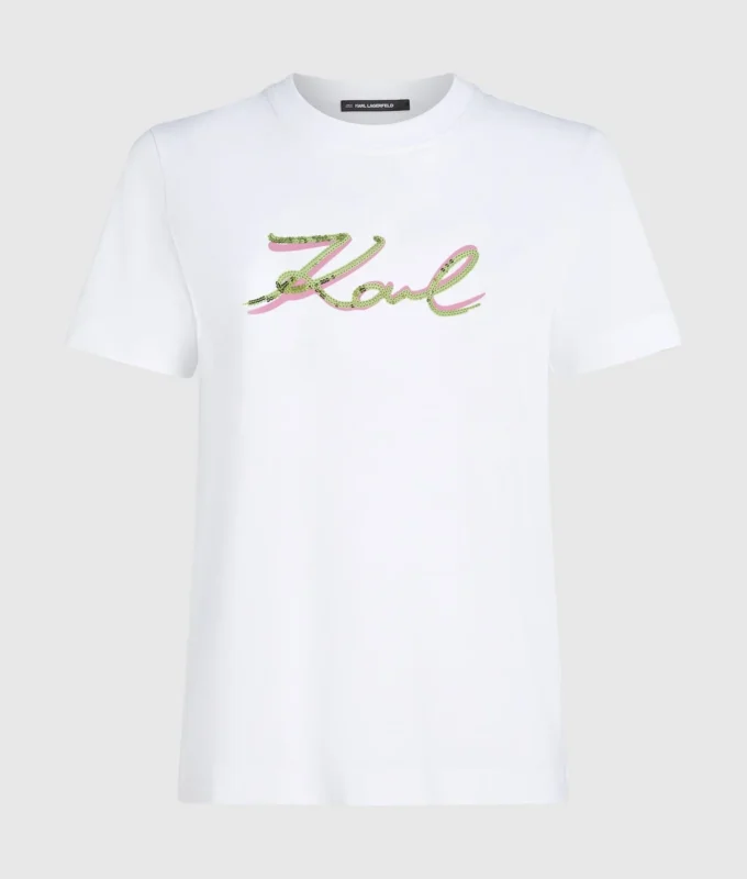 T-shirt Signature à paillettes T-shirt Signature à paillettes