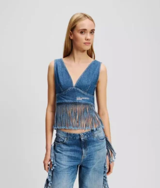 TOP EN JEAN À FRANGES TOP EN JEAN À FRANGES
