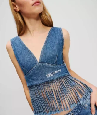 TOP EN JEAN À FRANGES TOP EN JEAN À FRANGES