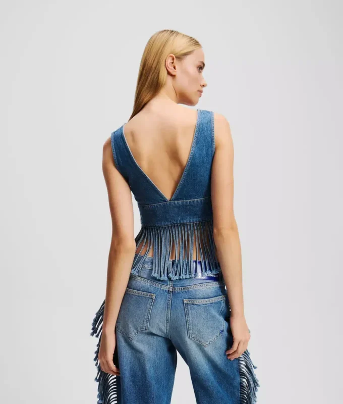 TOP EN JEAN À FRANGES TOP EN JEAN À FRANGES
