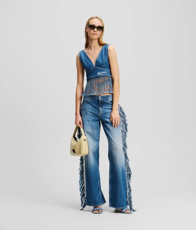 TOP EN JEAN À FRANGES TOP EN JEAN À FRANGES