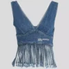 TOP EN JEAN À FRANGES TOP EN JEAN À FRANGES