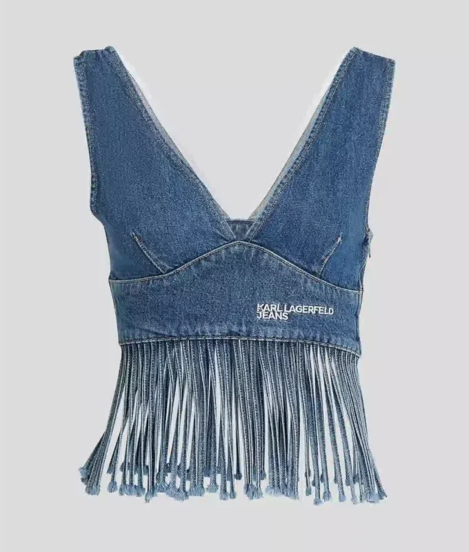 TOP EN JEAN À FRANGES TOP EN JEAN À FRANGES