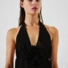 TOP HALTER PLISSÉ À FLEURS TOP HALTER PLISSÉ À FLEURS