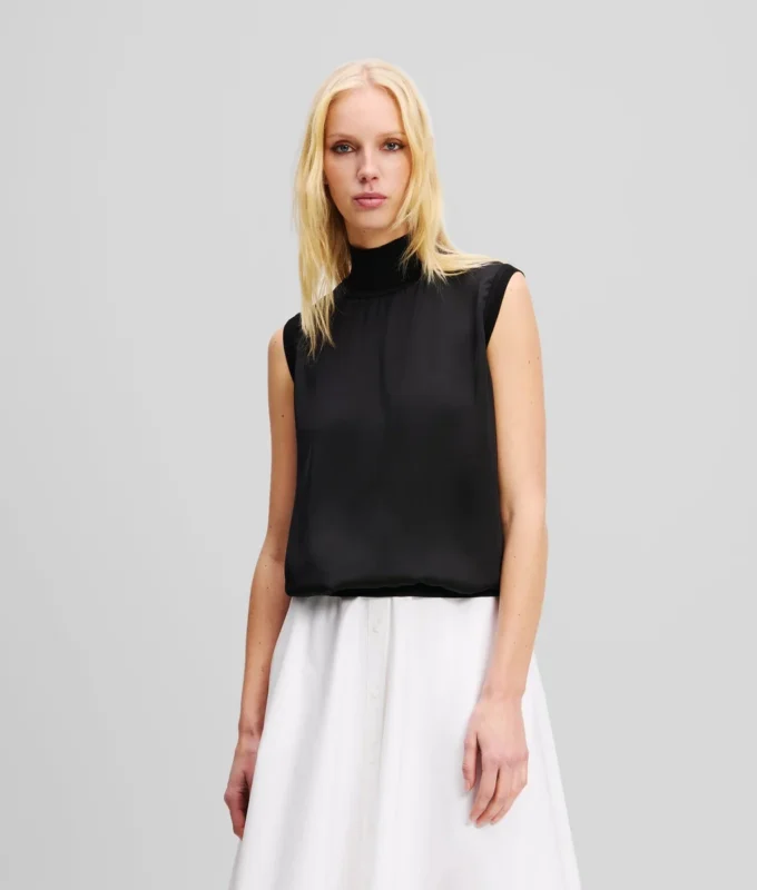 TOP SANS MANCHES EN SATIN TOP SANS MANCHES EN SATIN
