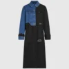 Trench-coat à empiècements en denim Trench-coat à empiècements en denim
