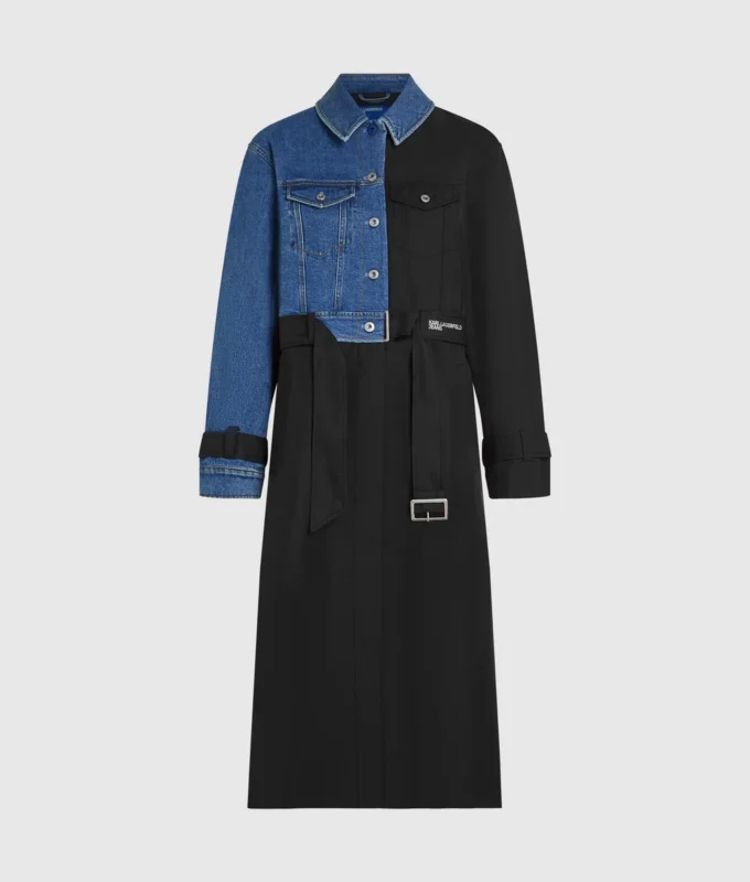 Trench-coat à empiècements en denim Trench-coat à empiècements en denim