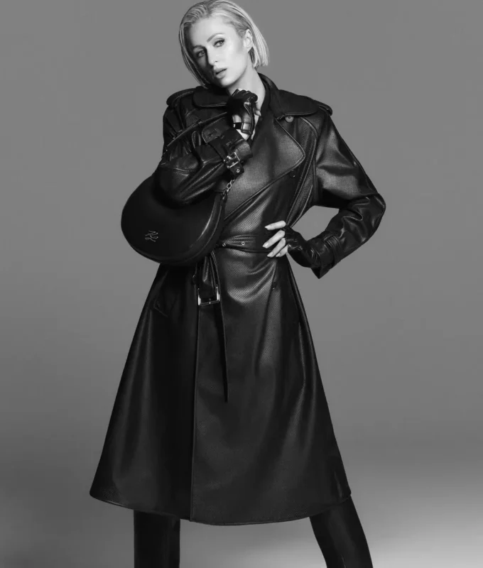 Trench-coat en simili cuir perforé Trench-coat en simili cuir perforé