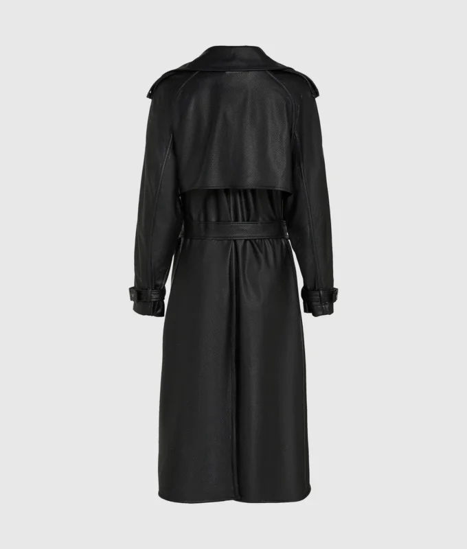 Trench-coat en simili cuir perforé Trench-coat en simili cuir perforé