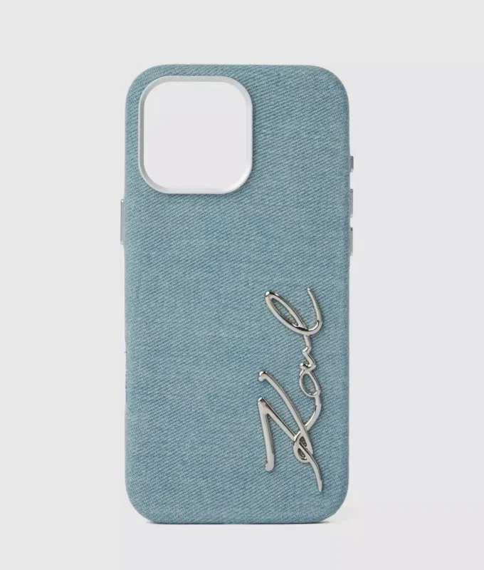 Étui en denim Signature pour iPhone 16 Pro Max