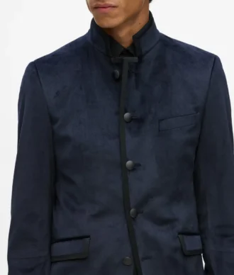 Veste à col montant en velours
