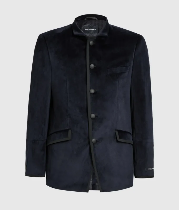 Veste à col montant en velours Veste à col montant en velours