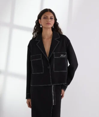 VESTE À COUTURES CONTRASTÉES