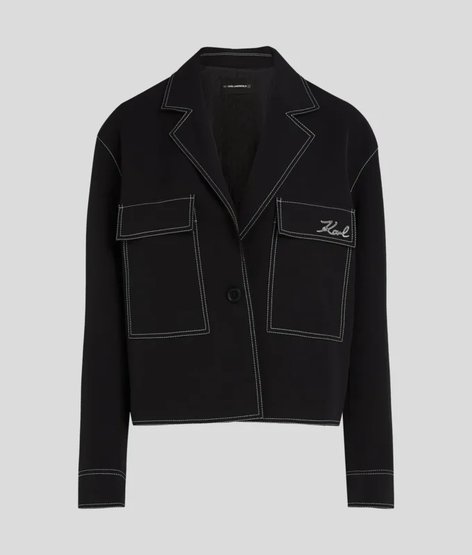 VESTE À COUTURES CONTRASTÉES VESTE À COUTURES CONTRASTÉES