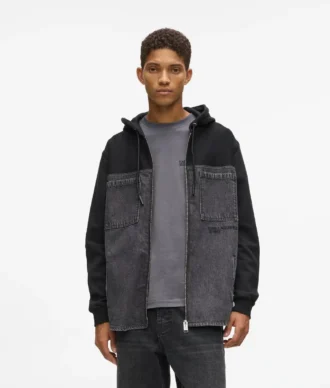 Veste à empiècements en denim