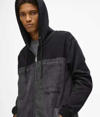 Veste à empiècements en denim