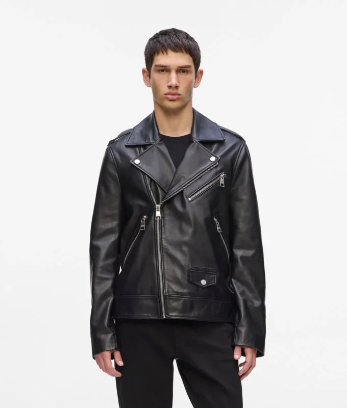 VESTE EN CUIR KARL ESSENTIAL VESTE EN CUIR KARL ESSENTIAL