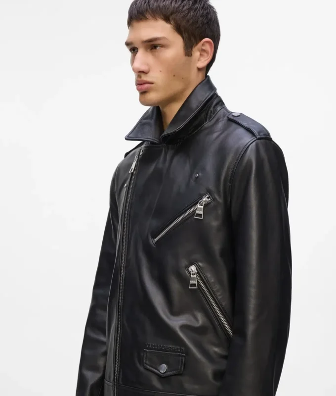 VESTE EN CUIR KARL ESSENTIAL VESTE EN CUIR KARL ESSENTIAL