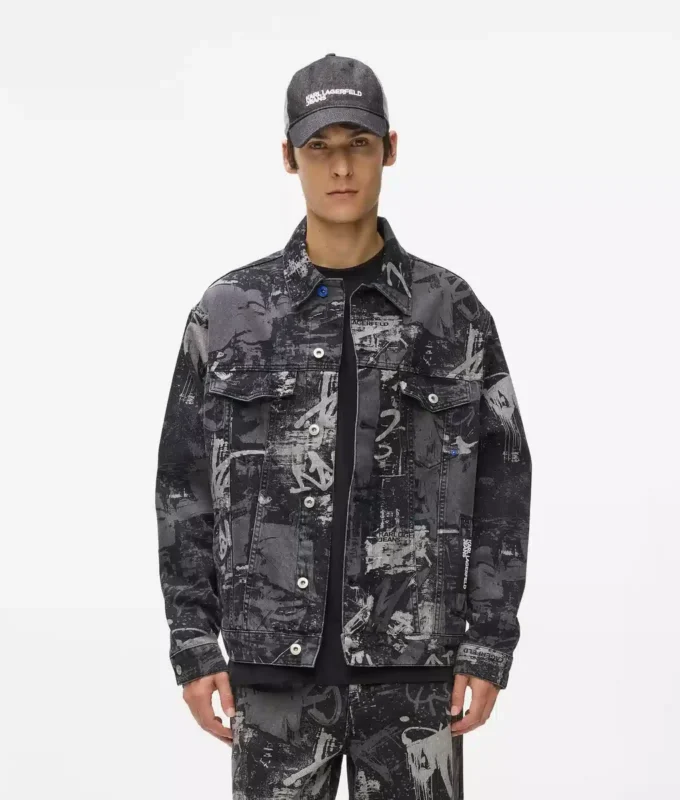 Veste en denim effet peinture Veste en denim effet peinture