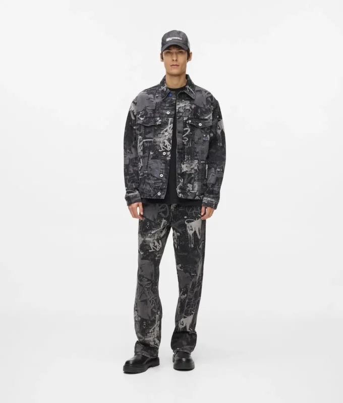 Veste en denim effet peinture Veste en denim effet peinture