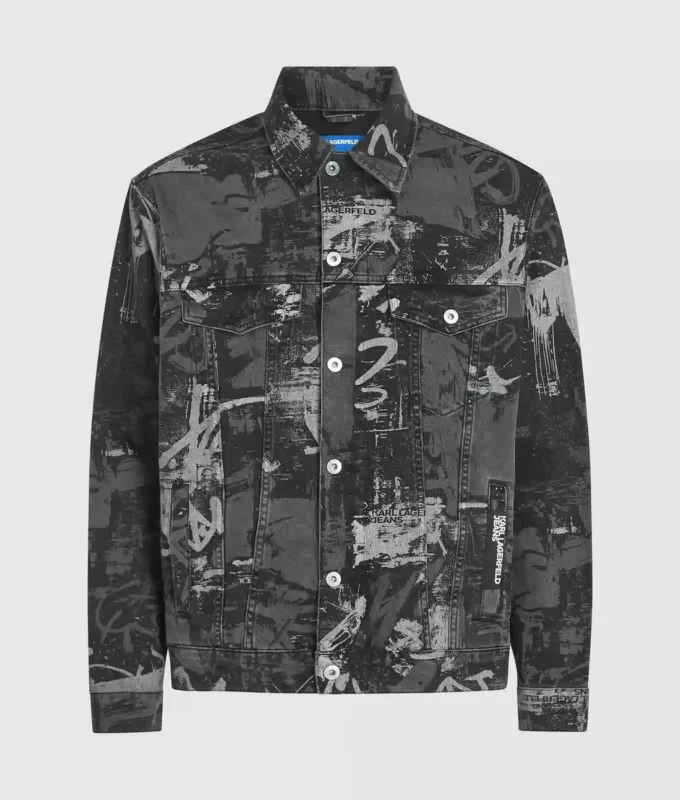 Veste en denim effet peinture Veste en denim effet peinture