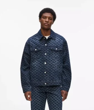 Veste en denim entièrement recouverte du motif Monogram