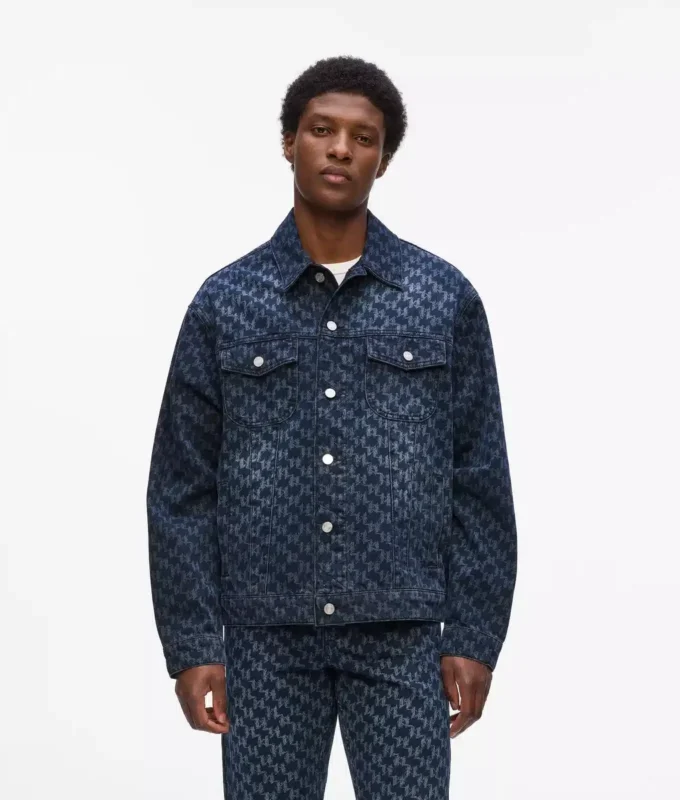Veste en denim entièrement recouverte du motif Monogram Veste en denim entièrement recouverte du motif Monogram