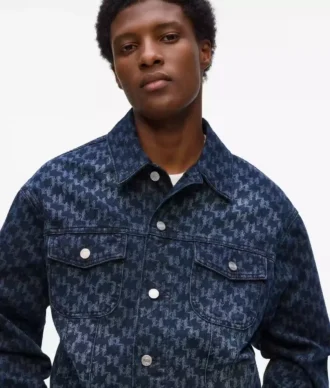 Veste en denim entièrement recouverte du motif Monogram