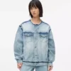 Veste en denim sans col Veste en denim sans col