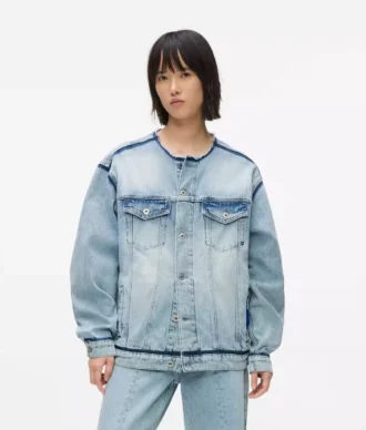 Veste en denim sans col