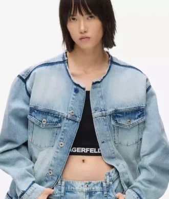 Veste en denim sans col