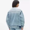 Veste en denim sans col Veste en denim sans col