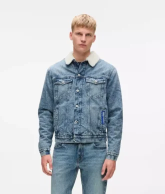 Veste en denim shearling