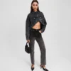 VESTE EN JEAN COURTE OVERSIZED VESTE EN JEAN COURTE OVERSIZED