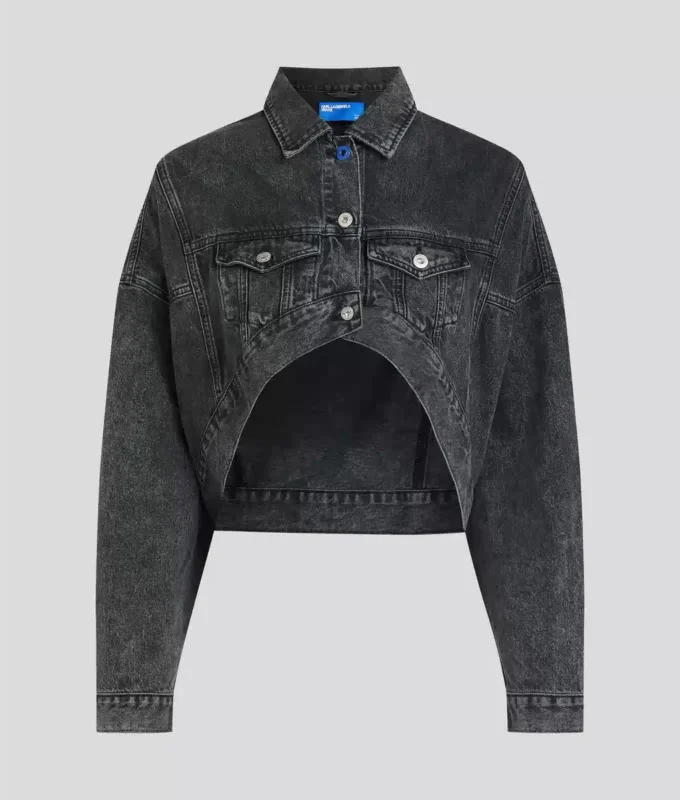 VESTE EN JEAN COURTE OVERSIZED VESTE EN JEAN COURTE OVERSIZED