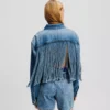 VESTE EN JEAN FRANGÉE DÉCONTRACTÉE VESTE EN JEAN FRANGÉE DÉCONTRACTÉE