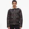 Veste en peau lainée monogrammée Veste en peau lainée monogrammée
