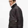 Veste en peau lainée monogrammée Veste en peau lainée monogrammée