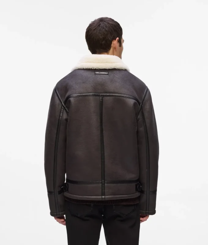 Veste en peau lainée monogrammée Veste en peau lainée monogrammée