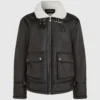 Veste en peau lainée monogrammée Veste en peau lainée monogrammée