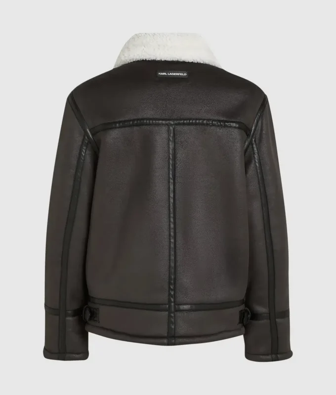 Veste en peau lainée monogrammée Veste en peau lainée monogrammée